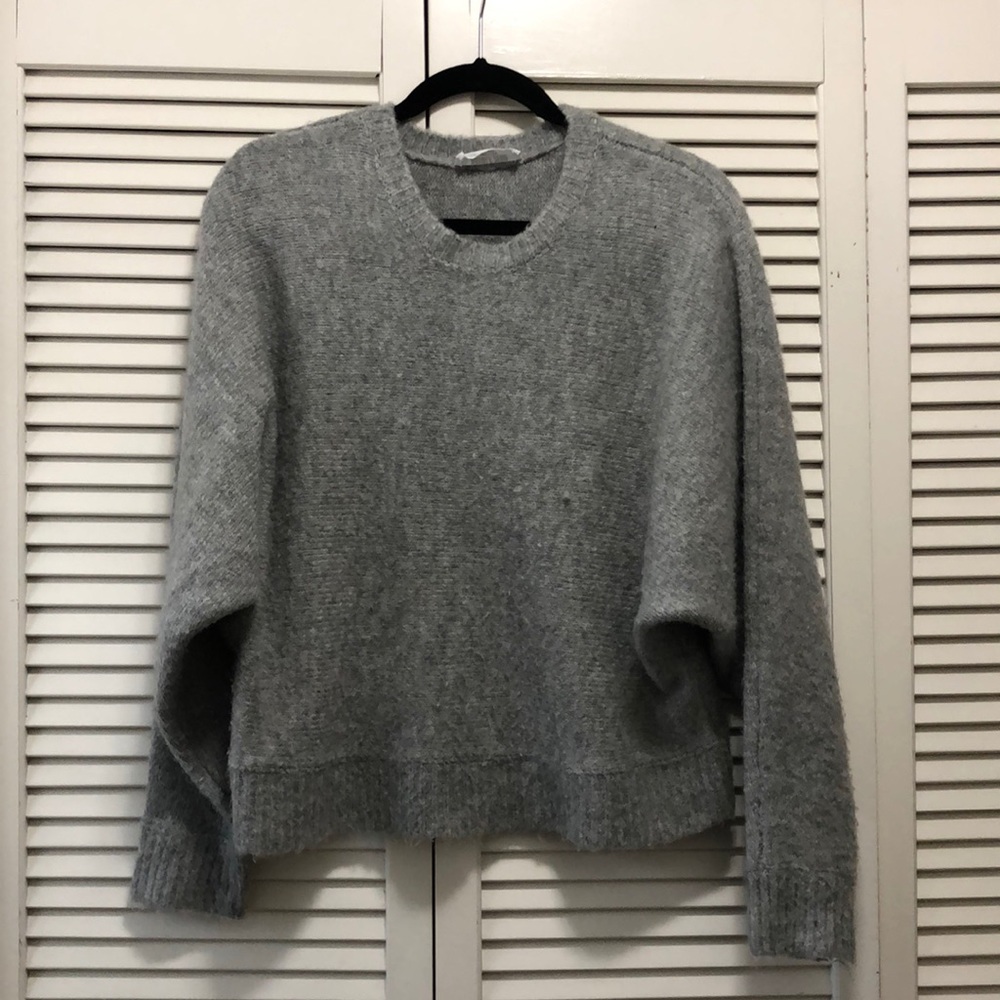Grey Crop top sweater